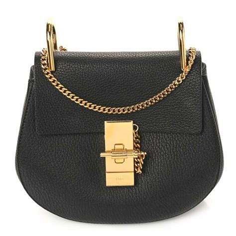 chloe drew nano leather shoulder bag|CHLOE Grained Lambskin Nano Drew Shoulder Bag Black.